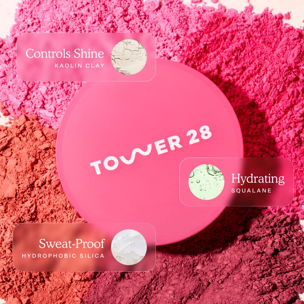 Tower 28 GetSet Matte Blush Culver Crush matte finish detail on skin.