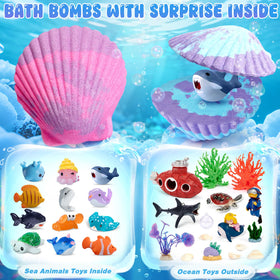 Toylink Ocean Bath Bomb with sea animal toy revealed during bath