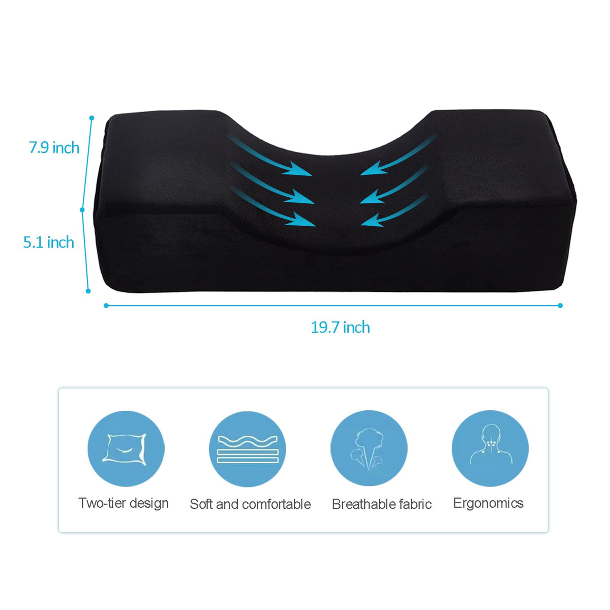 Toymay memory-foam neck contour pillow adapts to your neck for comfortable rest.