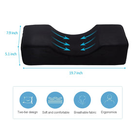 Toymay memory-foam neck contour pillow adapts to your neck for comfortable rest.