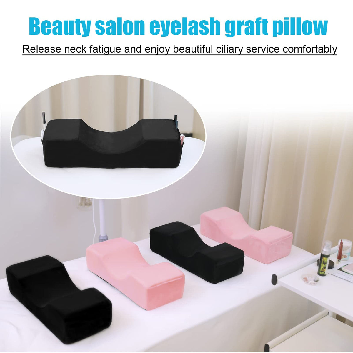 Toymay neck support pillow supports long lash sessions and restful sleep.
