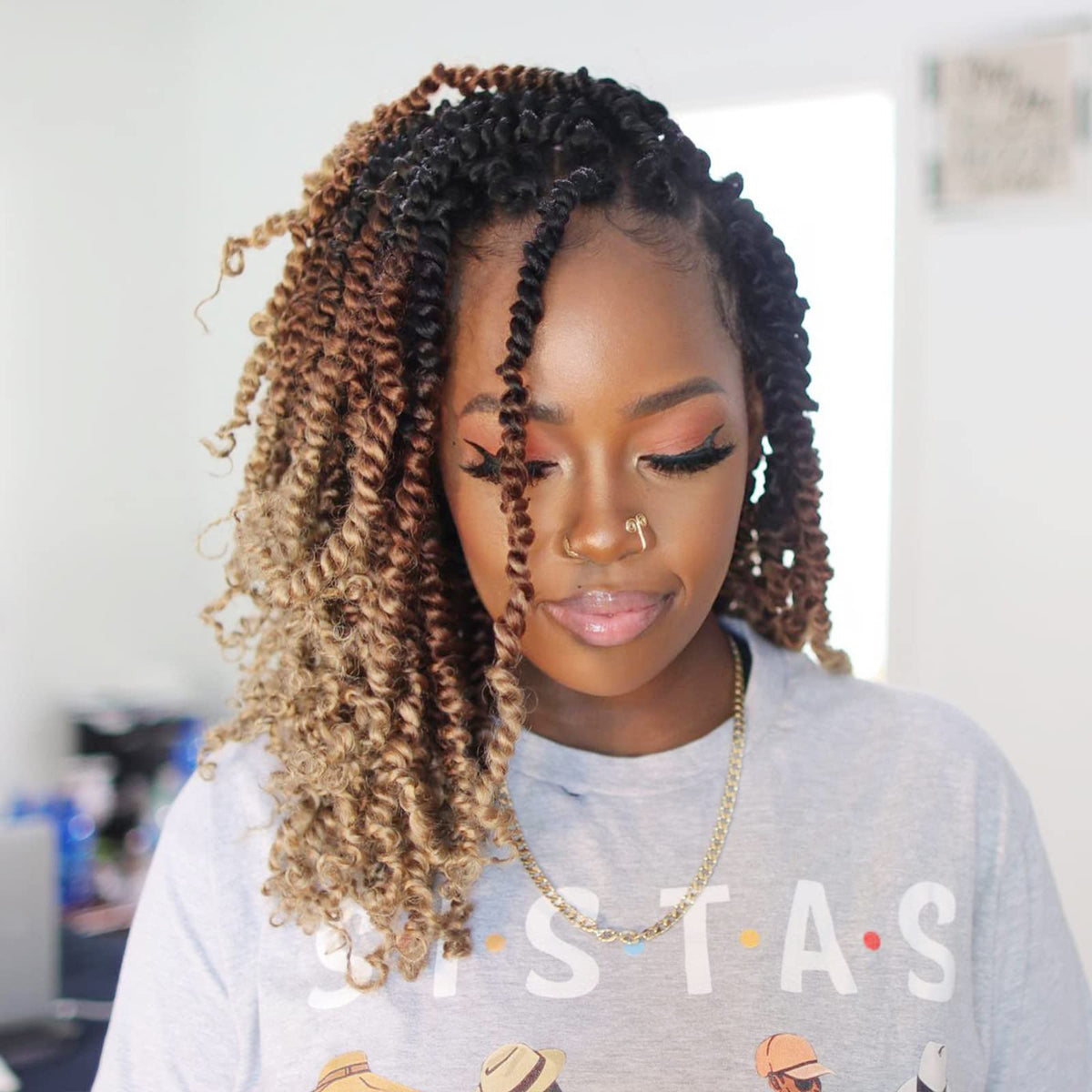Everyday wear with Toyotress Tiana Passion Twist 10in protective hairstyle