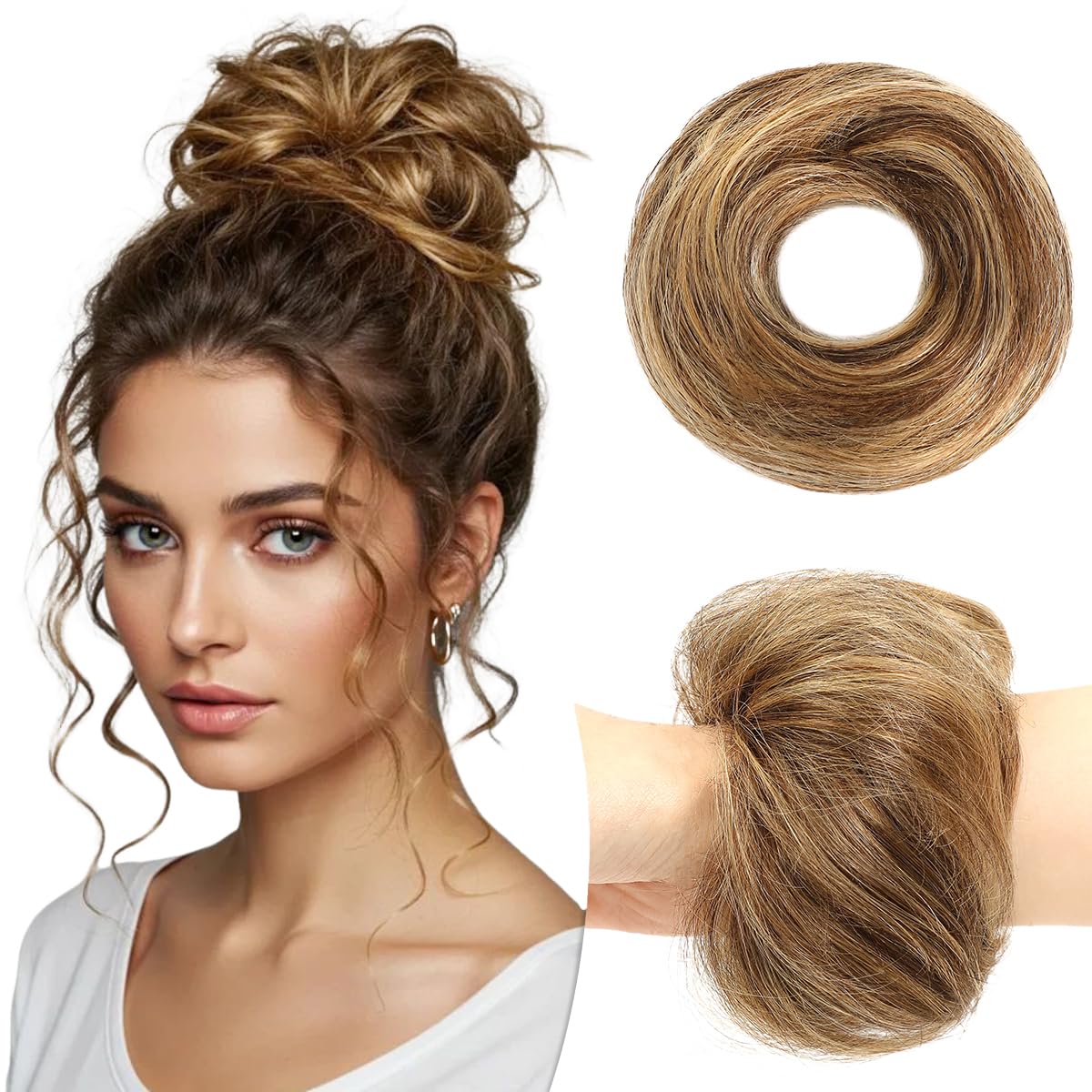Tozoie 2Pcs messy bun hair piece pack blends naturally with your hair for quick styling