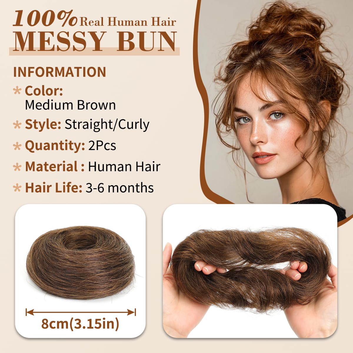 Tozoie versatile bun works for work, dates, workouts, and everyday chic.