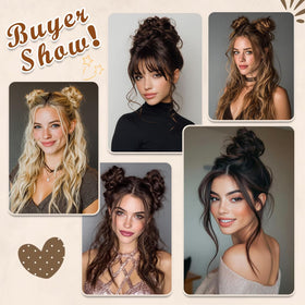 Tozoie messy bun hair piece closeup shows 100% human hair texture and softness