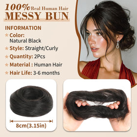 Tozoie messy bun hair piece crown wrap demonstrates versatile placement