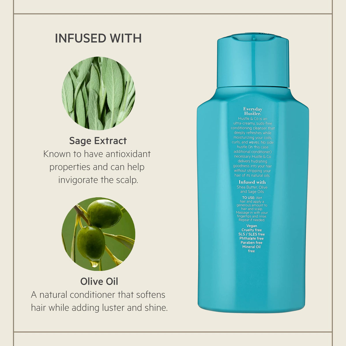 TPH by Taraji Hustle & Co Co-Wash bottle pour illustrates gentle cleansing for daily use.