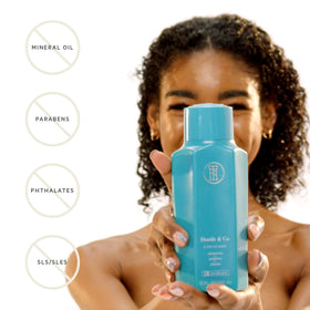 TPH by Taraji Hustle & Co Co-Wash hair closeup shows moisture-rich texture.