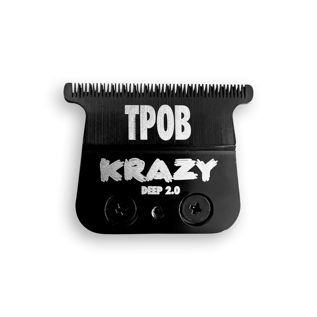 TPOB Krazy Deep blades closeup edge for precise grooming performance.