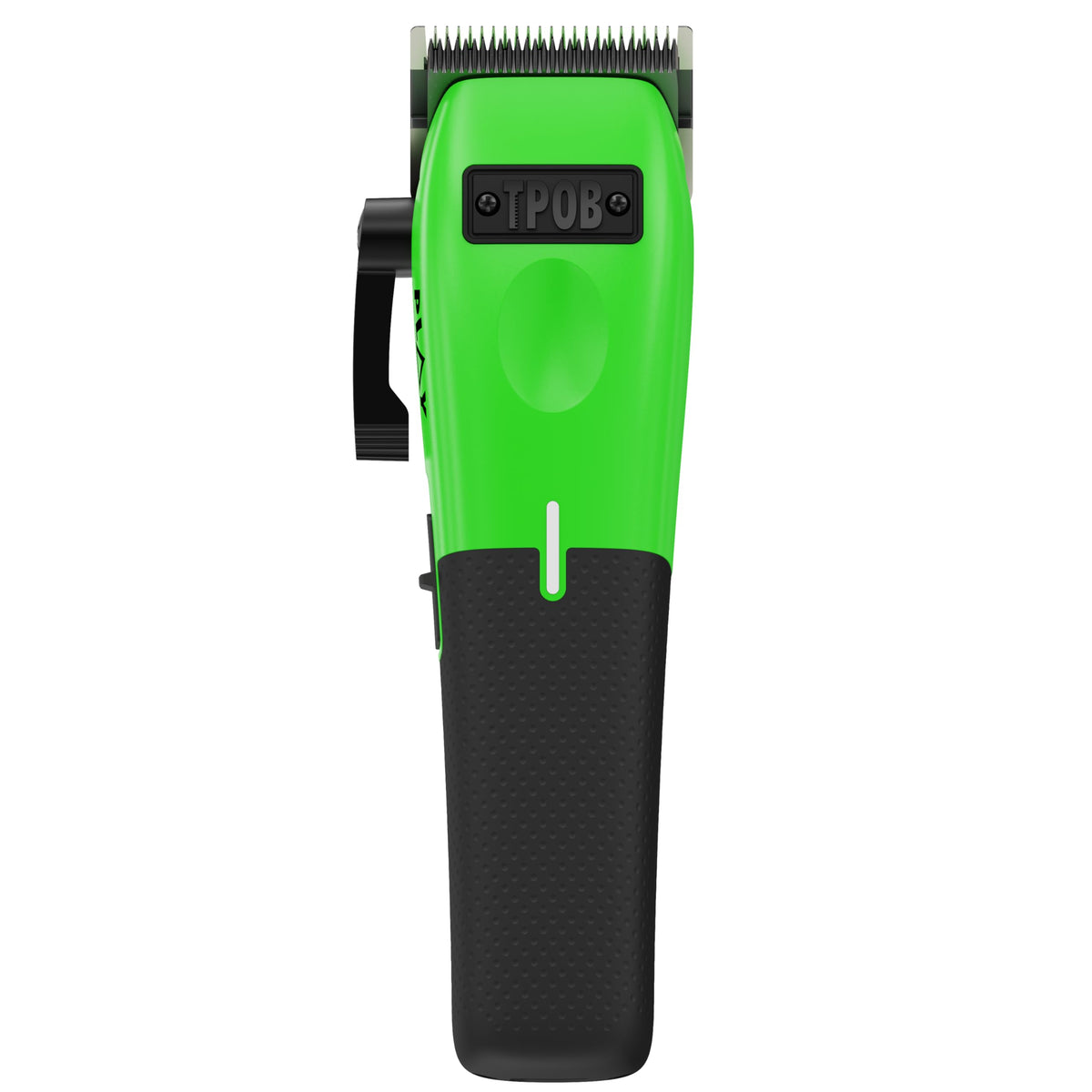 TPOB Play green barber clippers in use for grooming.