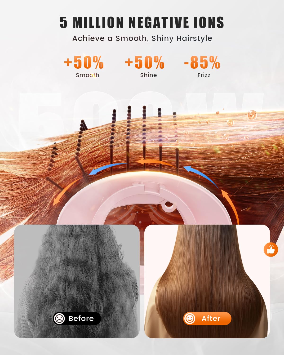Tqcir 110000 rpm brushless motor powers fast, frizz-reducing styling.