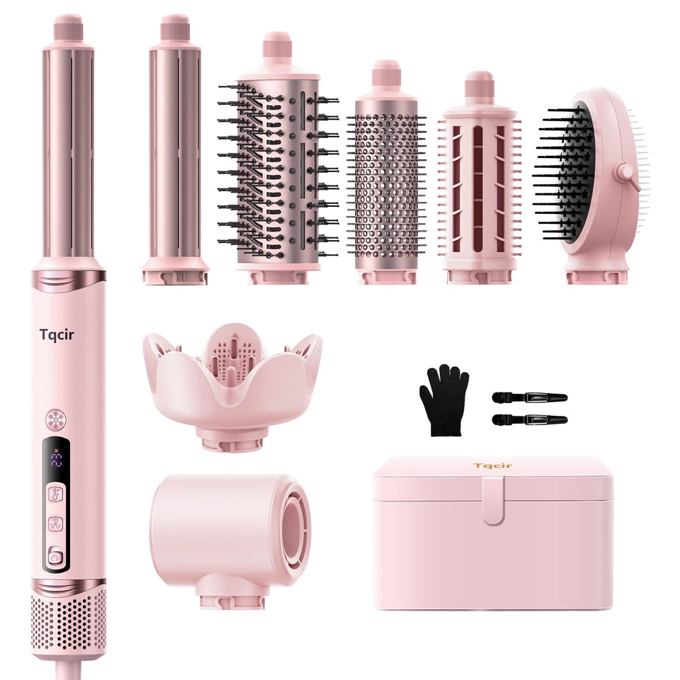 Tqcir 8-in-1 hot air styler front view for quick, versatile daily styling.