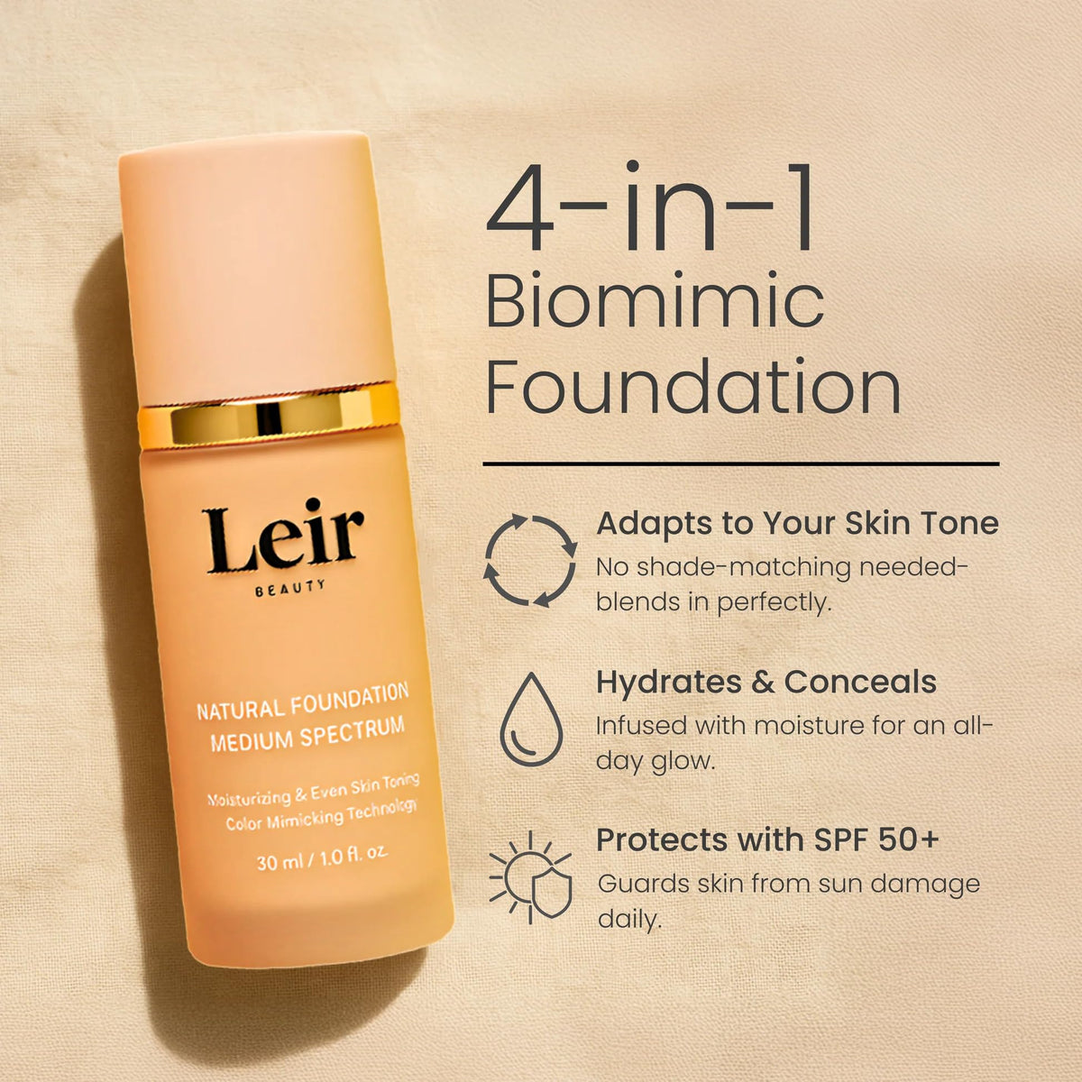 TQIUH Leir Beauty Foundation swatches showing color-changing shade match.