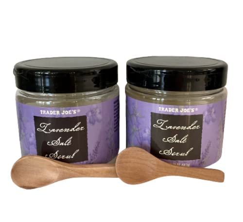 Two-pack jars of Trader Joe's Lavender Salt Scrub on display.