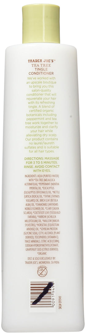 Trader Joe's Tea Tree Tingle Conditioner 2-pack packshot emphasizes value and aromatic refreshment