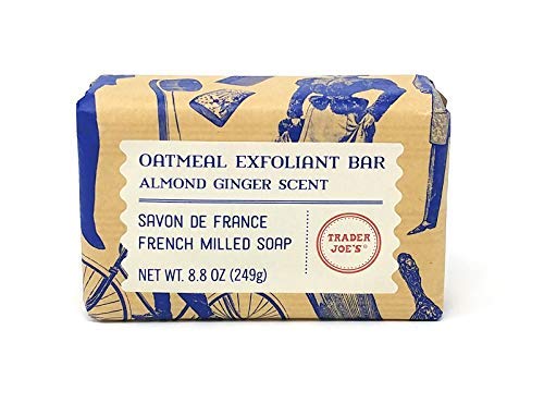 Trader Joe's Savon de France oatmeal exfoliant bar with almond ginger scent for soft skin wash