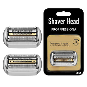 TRAH 2-pack Series 9 Pro head close-up with skin-friendly stainless mesh for a smooth shave.