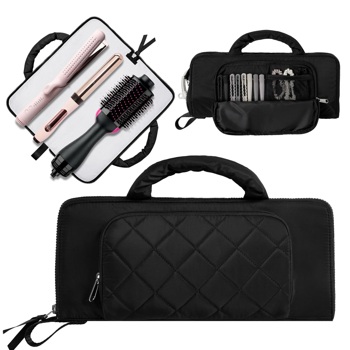 Trahzia hot tool organizer mat extended protects surfaces during styling.