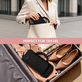 Trahzia nylon fabric and anti-slip zipper ensure durability and secure storage.