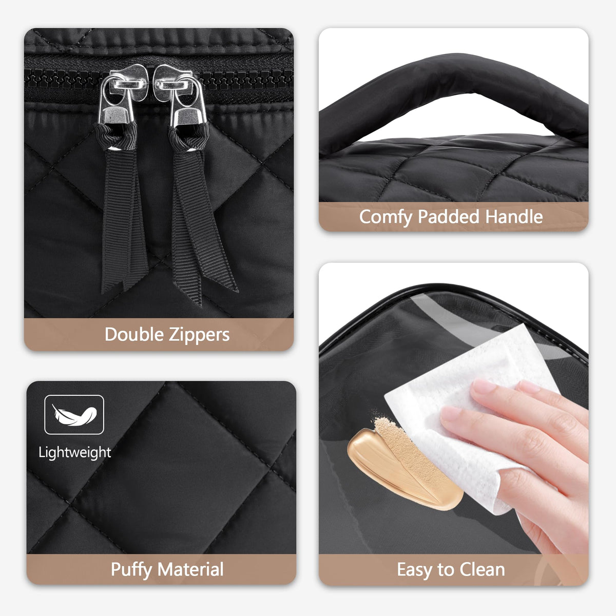 Trahzia Travel Makeup Bag multi-purpose storage for cosmetics, pills, and more.