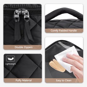 Trahzia Travel Makeup Bag multi-purpose storage for cosmetics, pills, and more.
