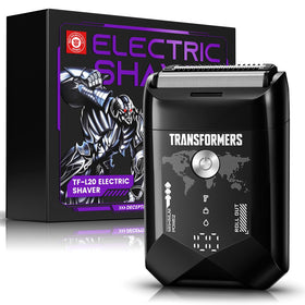 Transformers electric foil shaver face closeup highlights precise shave for daily grooming