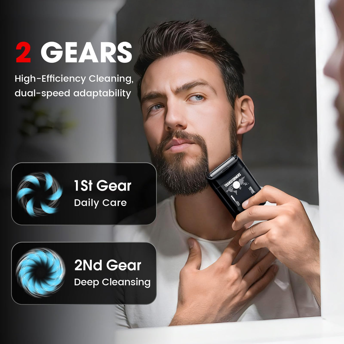 Transformers shaver travel lock and compact design support secure packing