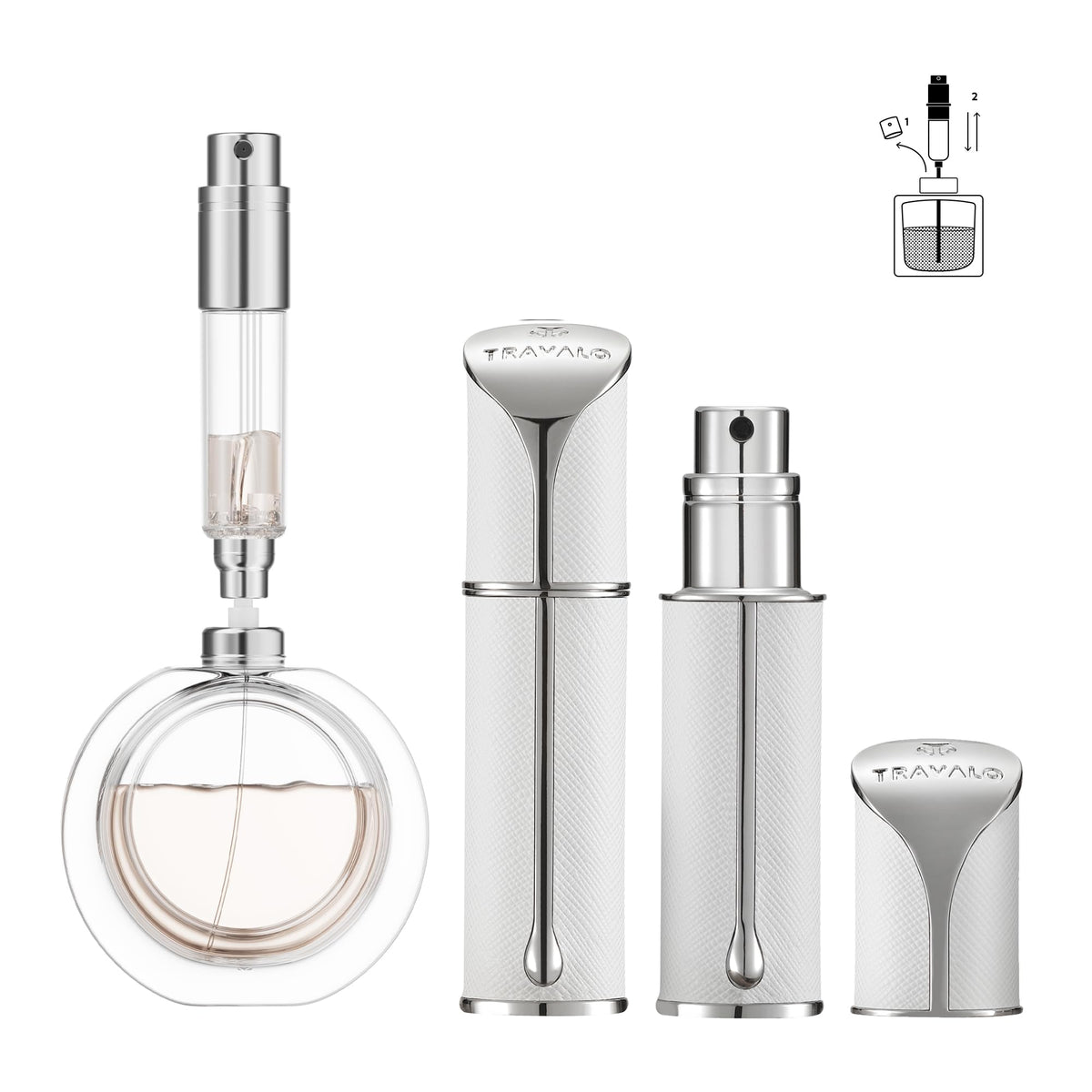 Travalo AQUA bottle with bottom-fill design for quick, mess-free refills on the go.