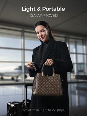 Travalo AQUA 5ml TSA-friendly travel size fits in a pocket.