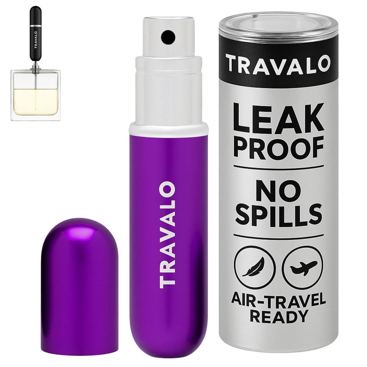 Travalo Classic HD atomizer on-the-go fits in purse for quick fragrance refresh.