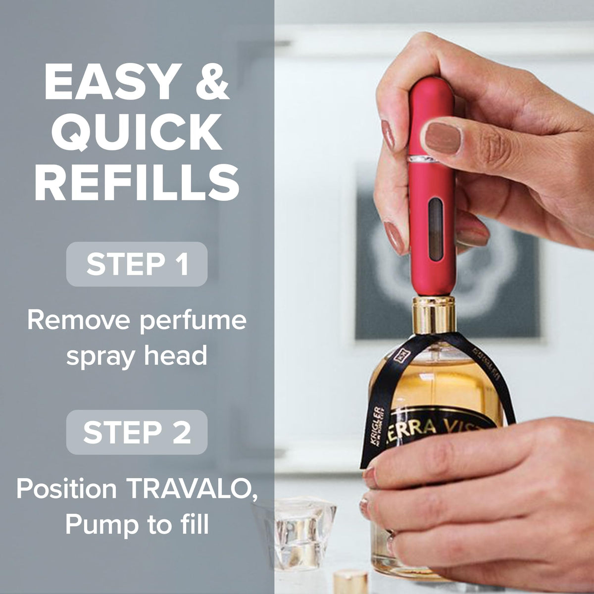 Travalo Classic HD compact size fits easily in pockets and handbags.