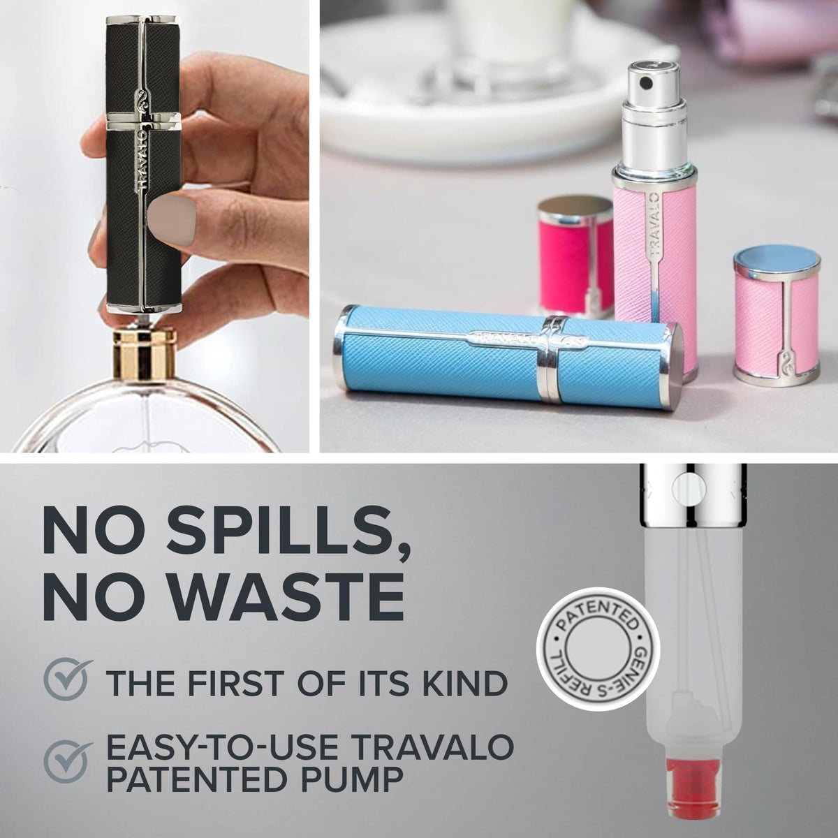 Travalo Milano polished metal outer shell adding a durable, premium look.