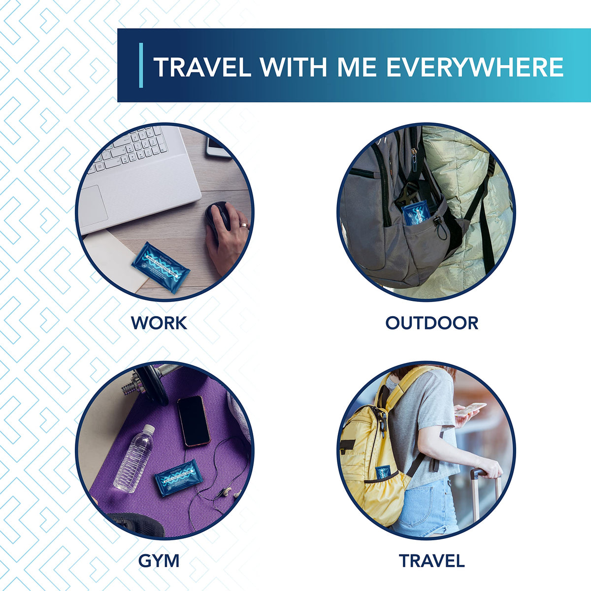 Travel Lite travel-size pocket pack illustrated for on-the-go practicality.