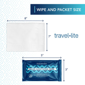 Travel Lite wipes individually wrapped for portable, mess-free use anywhere.