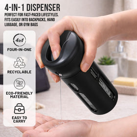 Travigo compact 40ml bottles with view windows for easy refill checks.
