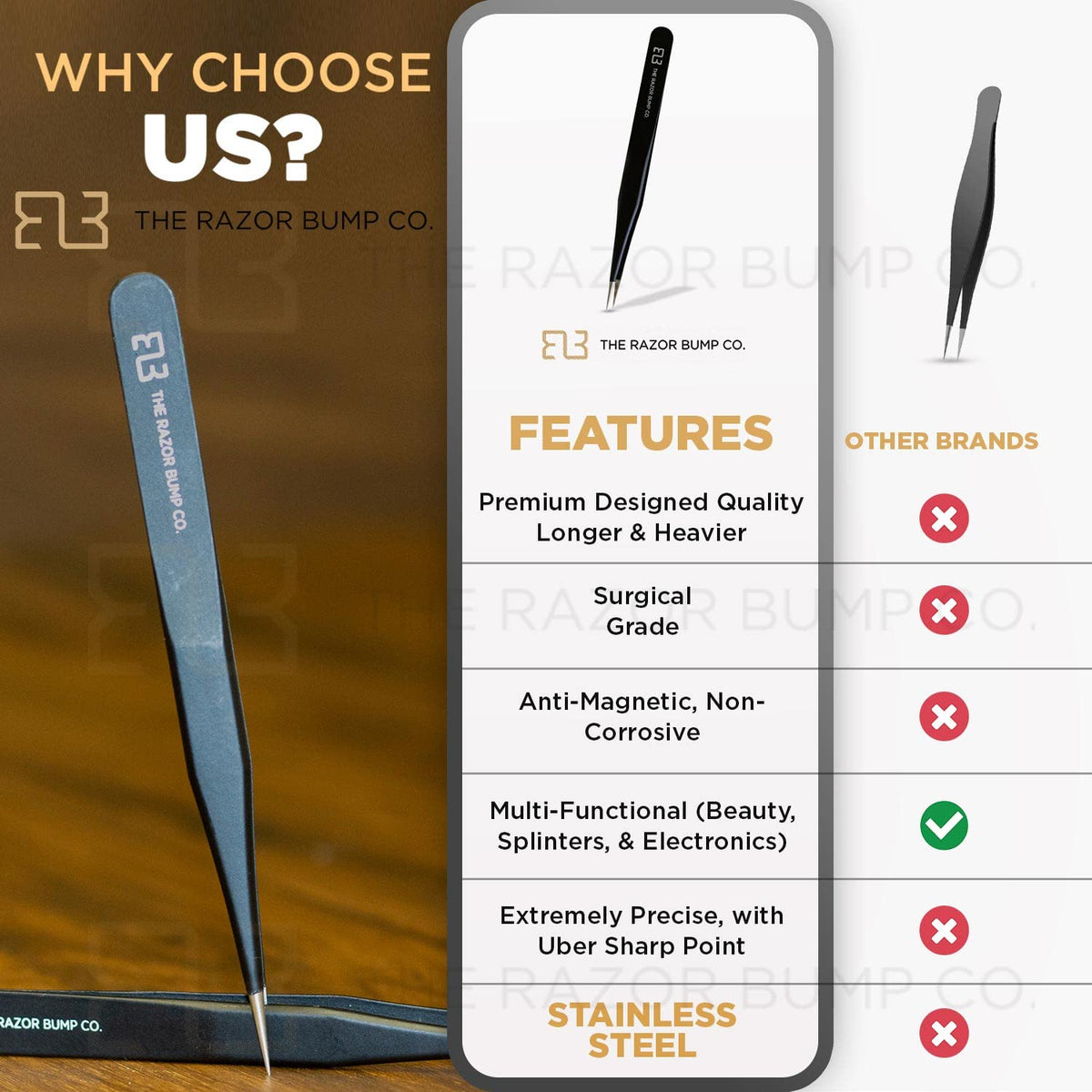 TRBC splinter removal tweezers quickly extract small splinters with minimal irritation
