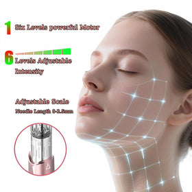 TrDLam Derma Roller Pen close-up micro-needles for precise skincare sessions.
