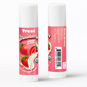 Close-up of Treat Beauty label with USDA organic ingredients