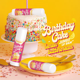 Treat Jumbo Birthday Cake lip balm ingredients list