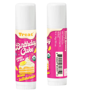 Treat Jumbo Birthday Cake lip balm USDA Organic seal