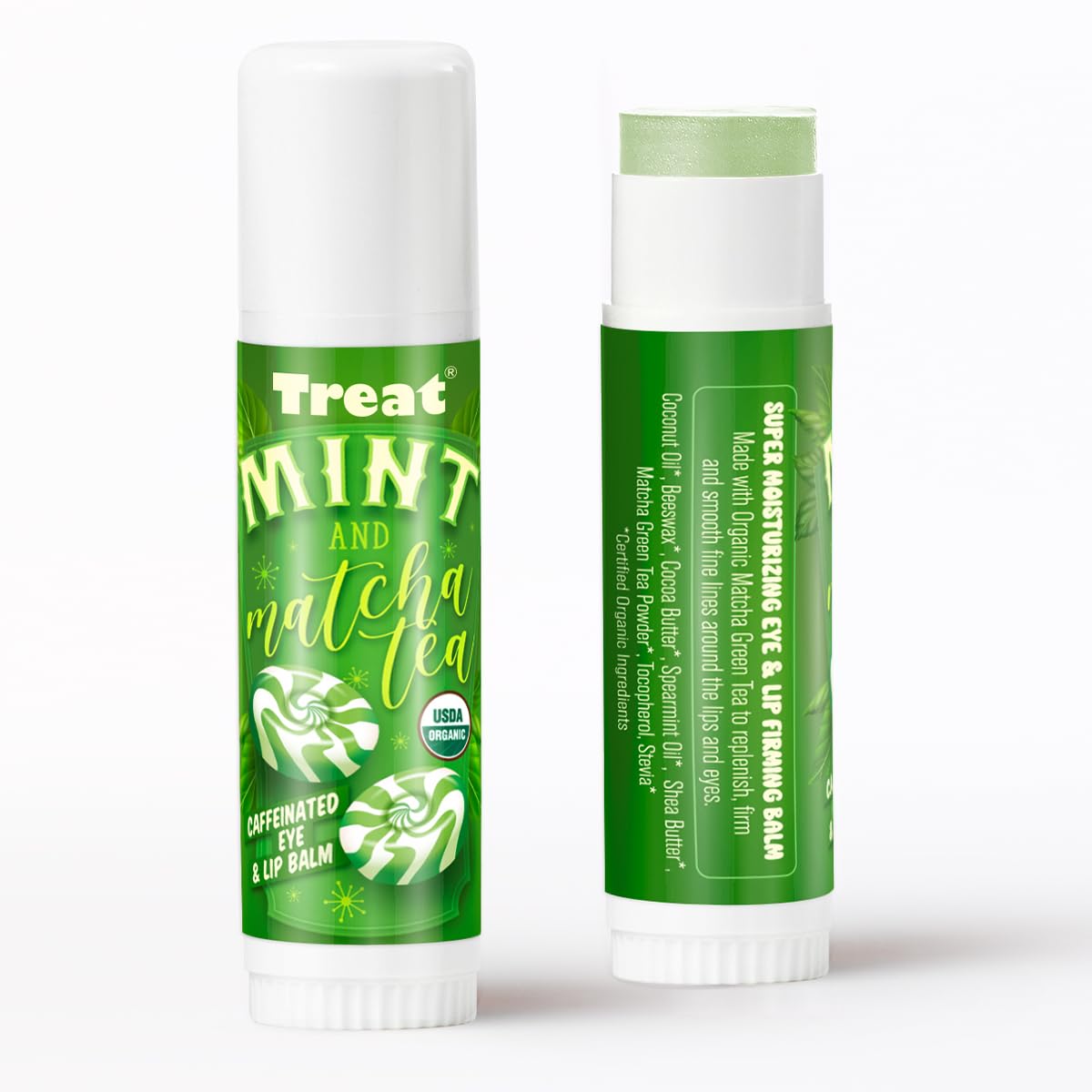 Treat Jumbo Organic Lip Balm half-ounce tube ready for on-the-go use