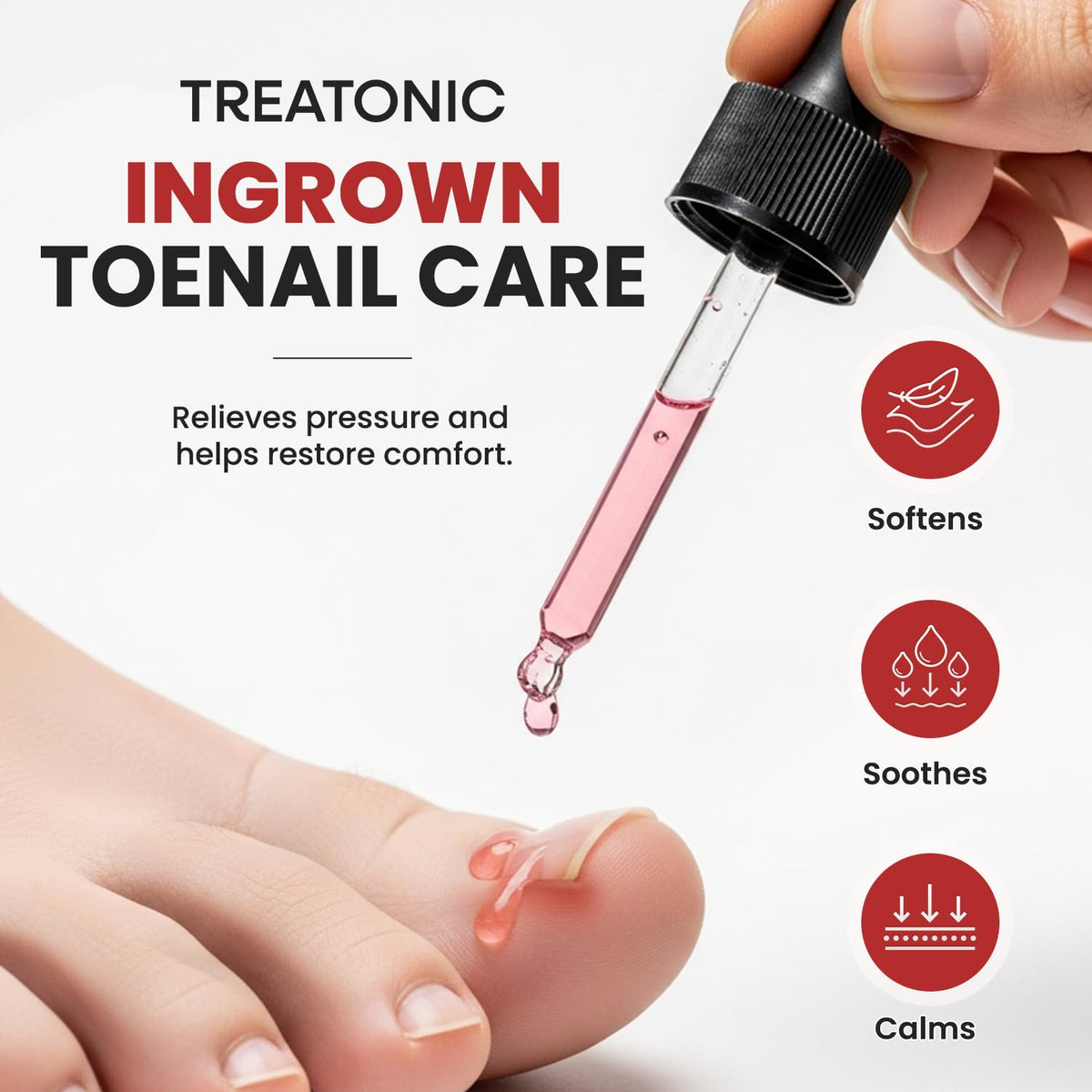 Treatonic silicone toe caps protecting toes during treatment and daily wear