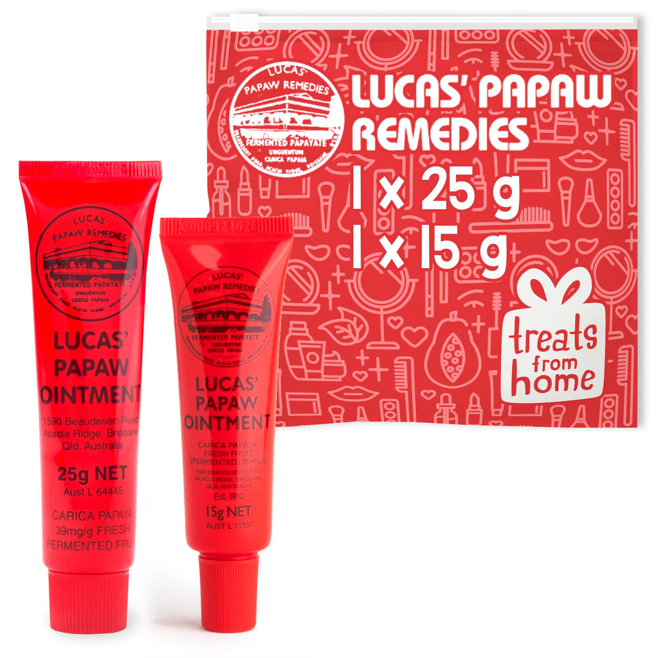 Treats from Home pawpaw balm 15g tube for quick lip moisture and smoothness.