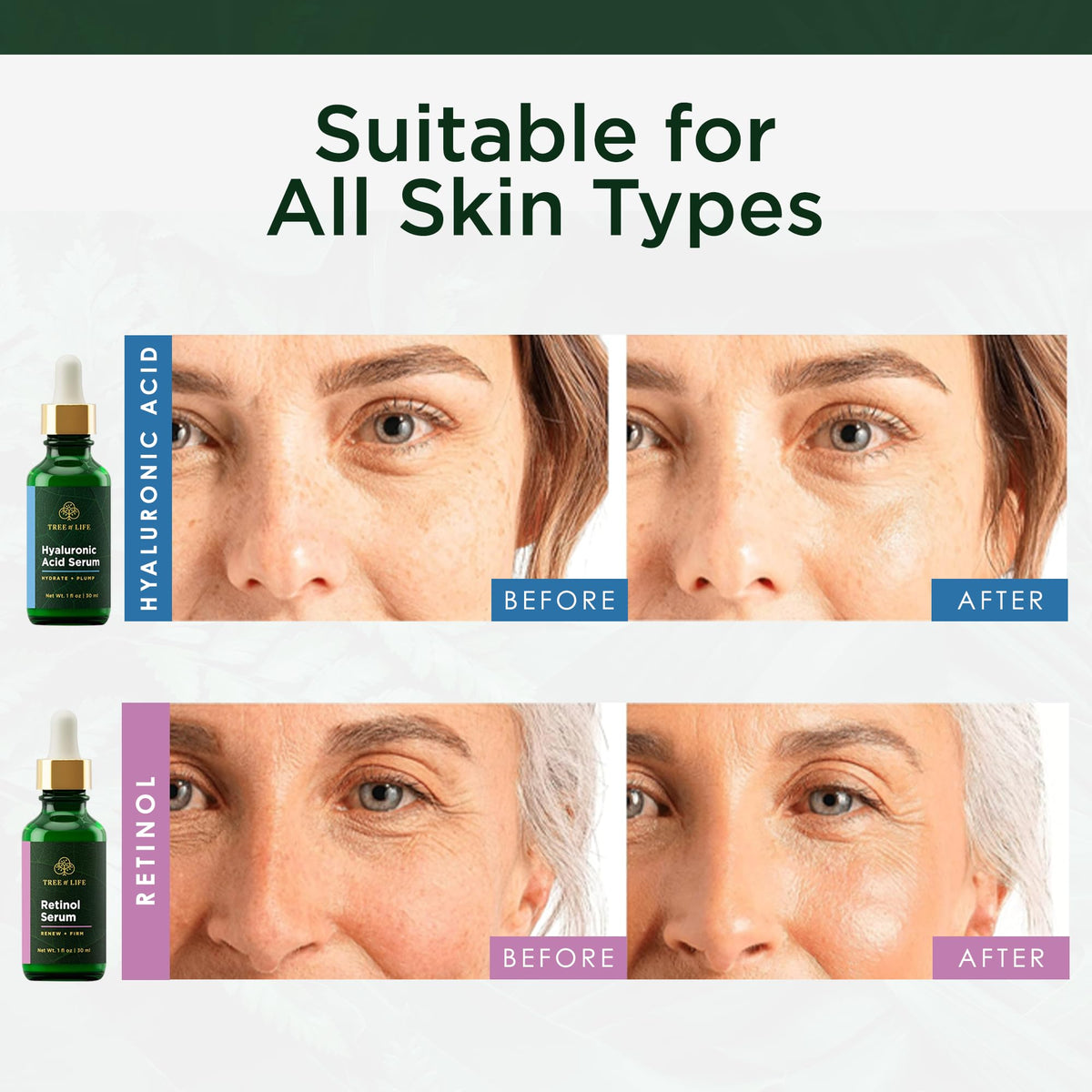 Tree of Life Beauty Hyaluronic Serum for morning plump and glow