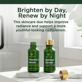 Tree of Life Beauty Retinol Serum bottle smooths fine lines and evens texture.