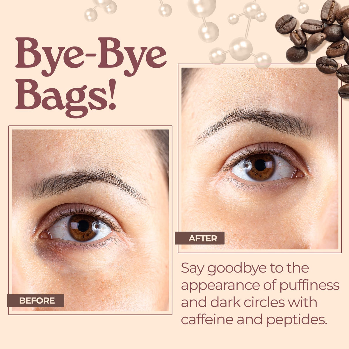 Tree To Tub caffeine eye cream roller application for easy puffiness relief.