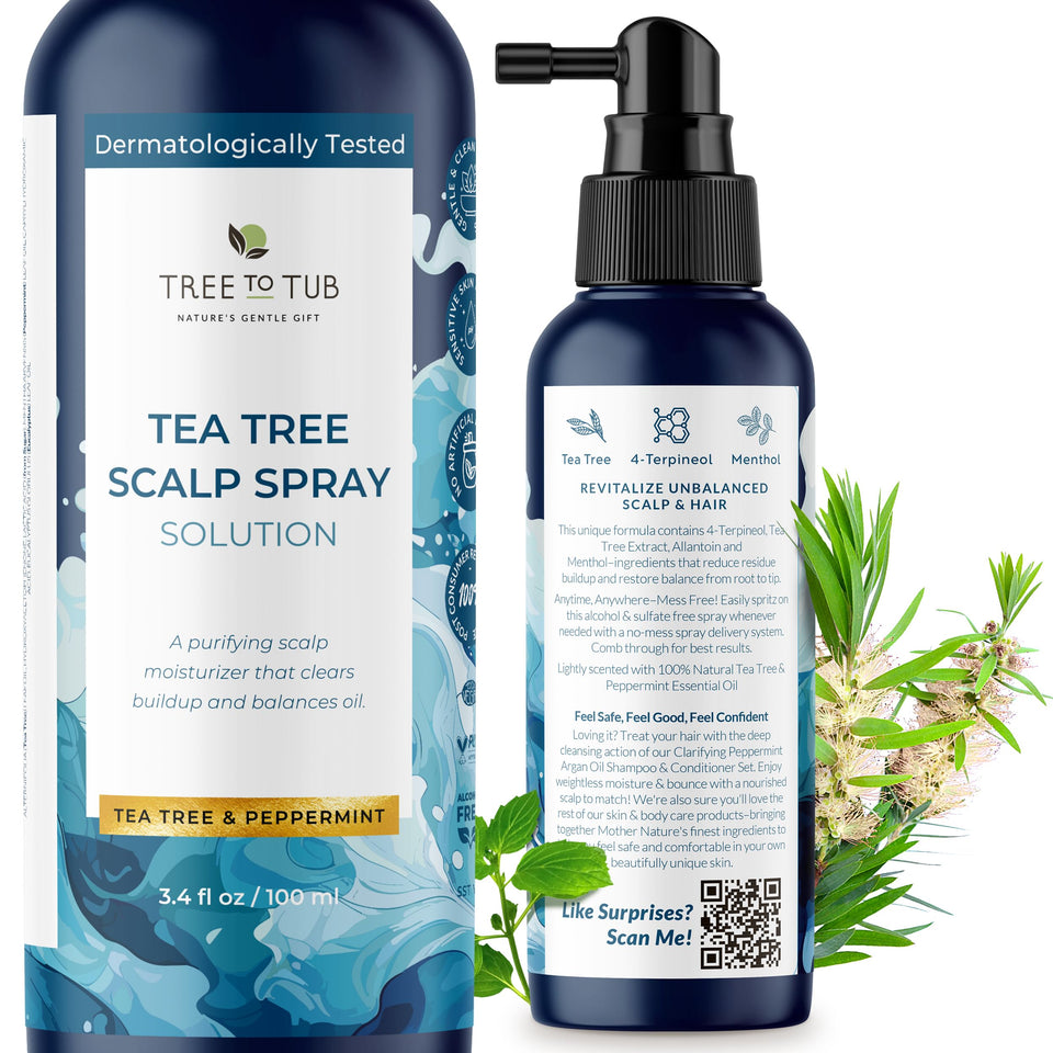 Tree To Tub dry scalp spray bottle for lightweight daily scalp care