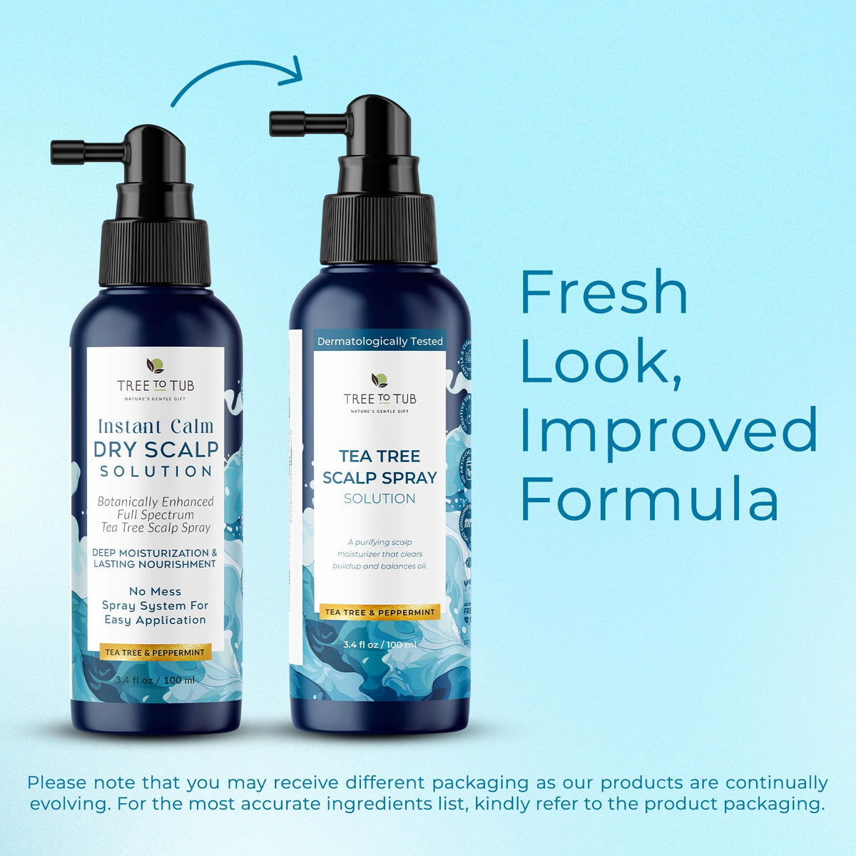 Tree To Tub tea tree ingredient icon highlighting botanical blend for scalp care