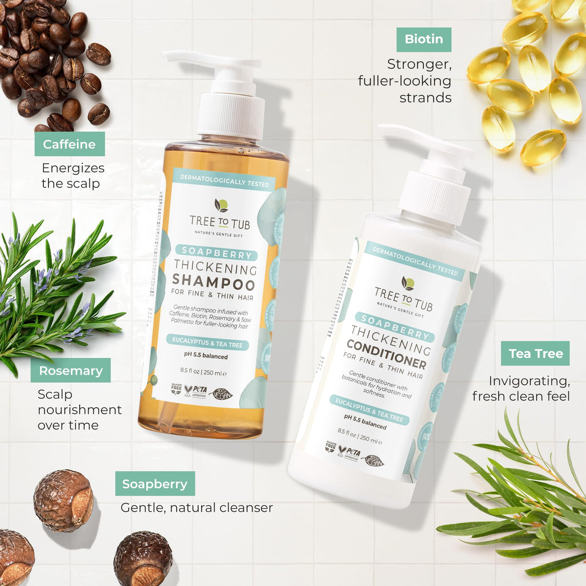 Tree To Tub eucalyptus and tea tree scent offers a refreshing aroma