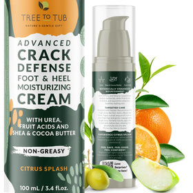 Tree To Tub Foot Cream bottle front, non greasy hydration for dry feet